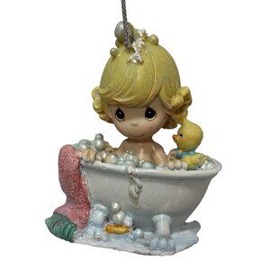 Precious Moments Girl Bathtub Ornament Rubber Duck Bathroom Holiday Decor 2015